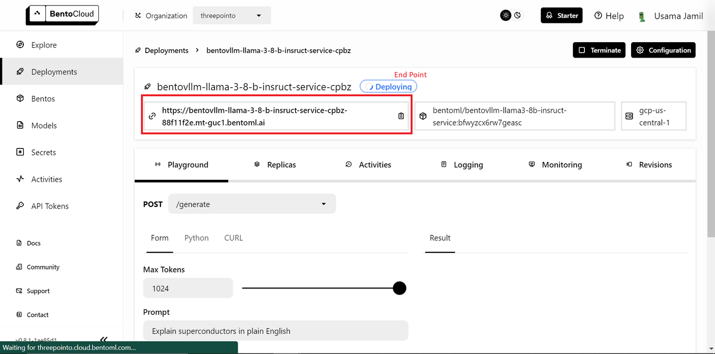 Página de configuración de LLM